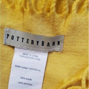 Pottery Barn Mustard Yellow Throw Blanket – 50” x 60”